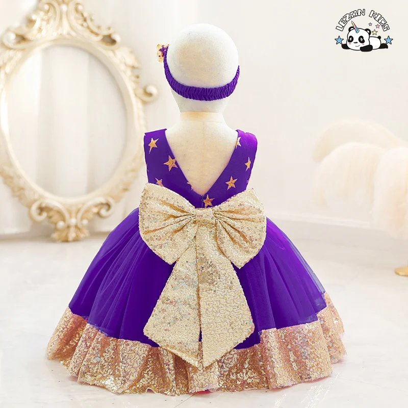 LEZONKIDS - Último vestido de menina de flor formal de verão Branco Tulle Manga Curta Logotipo Personalizado Elegante Mini Design Roupas de Halloween